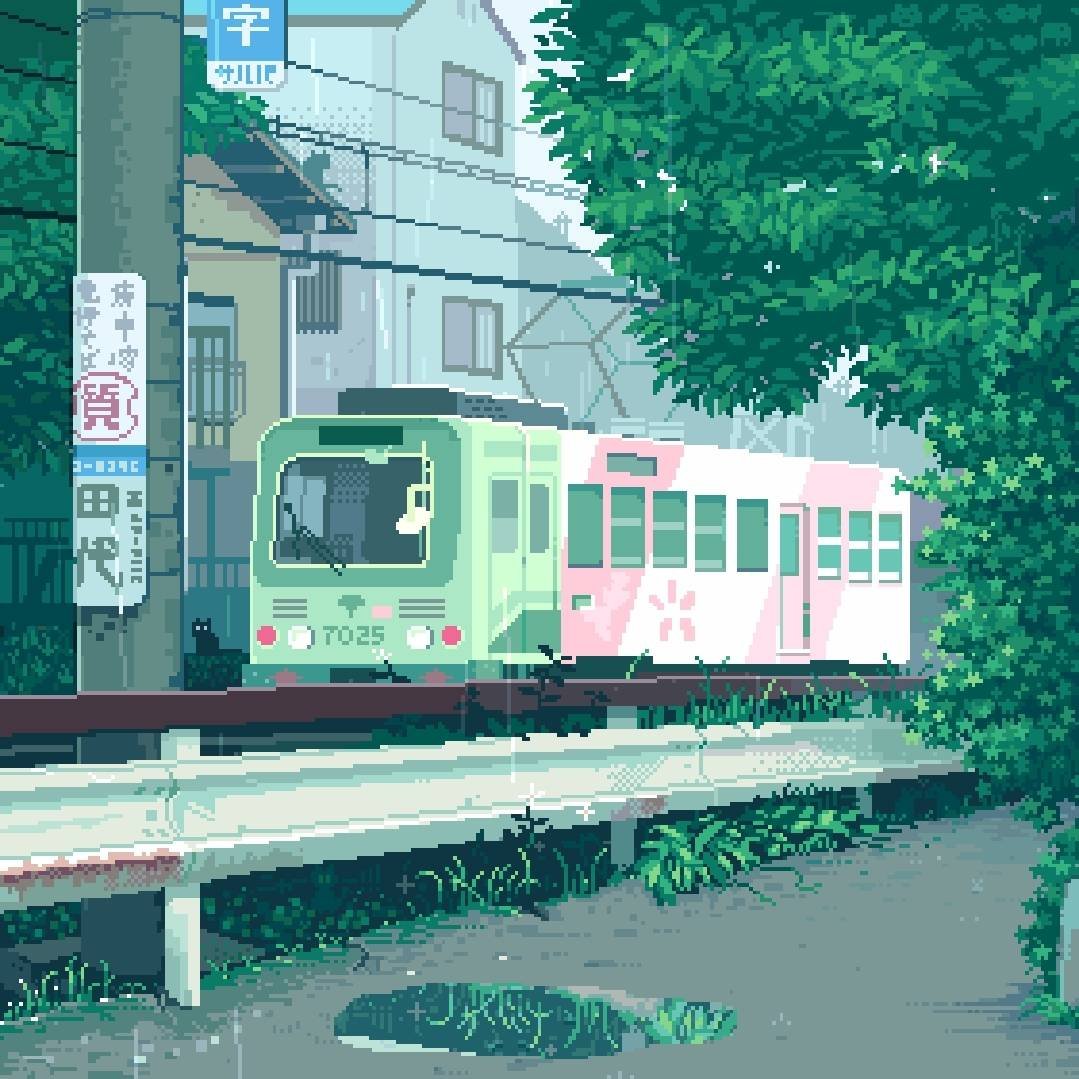 Японский поезд пиксель арт