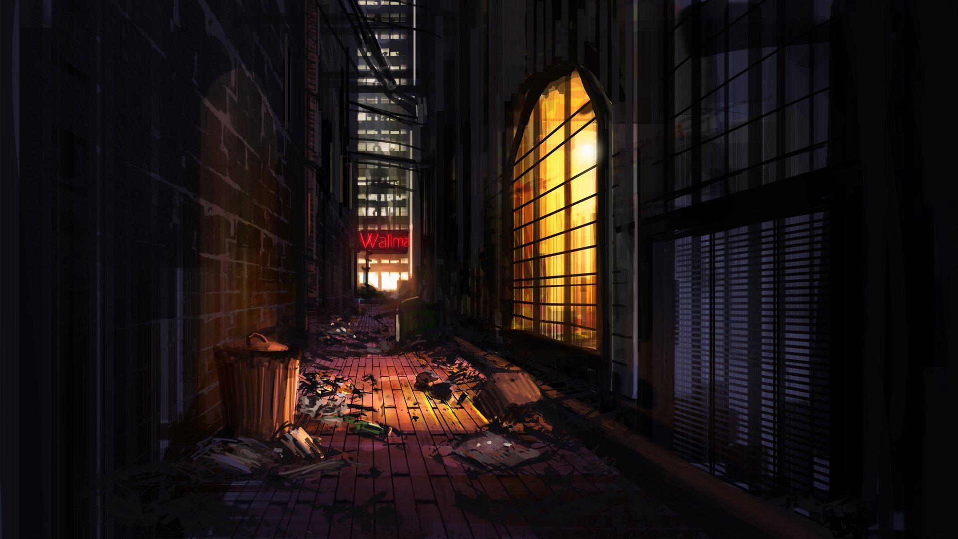 Тёмный переулок аниме