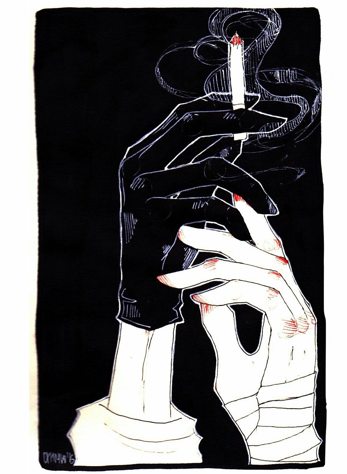 Рука с сигаретой арт - 58 фото