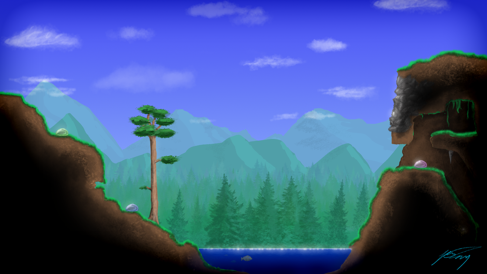 Terraria forest background фото 80