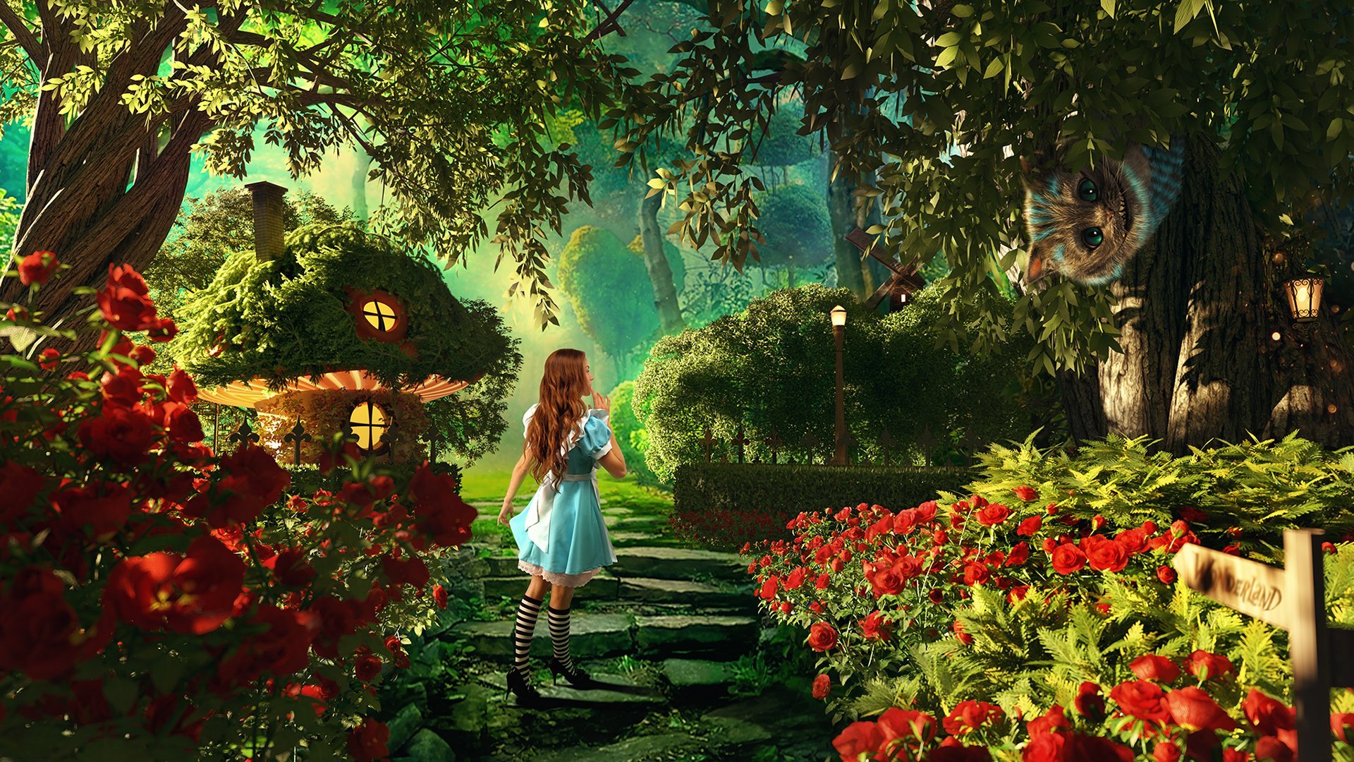 Алиса найди женщина. Сад из Алисы в стране чудес. Алиса в стране чудес Зазеркалье лес. Волшебный сад из Алисы в стране чудес. Алиса в стране чудес Алиса.