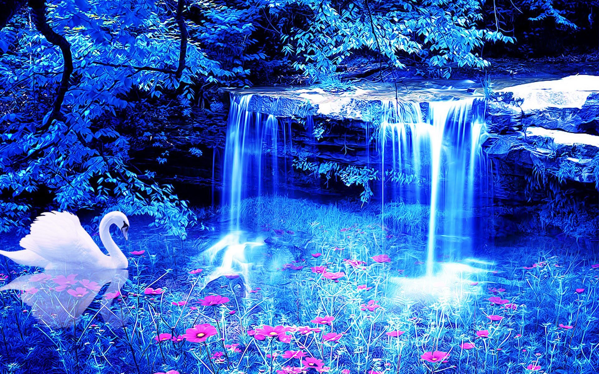 Живые обои на телефон двигающиеся без регистрации. Живая природа водопады. Сказочный водопад. Красивые картинки. Красивые картины.