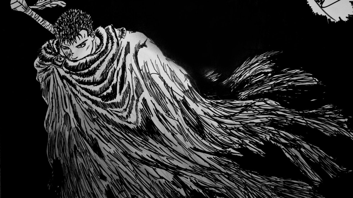 Берсерк черной белая Гатс