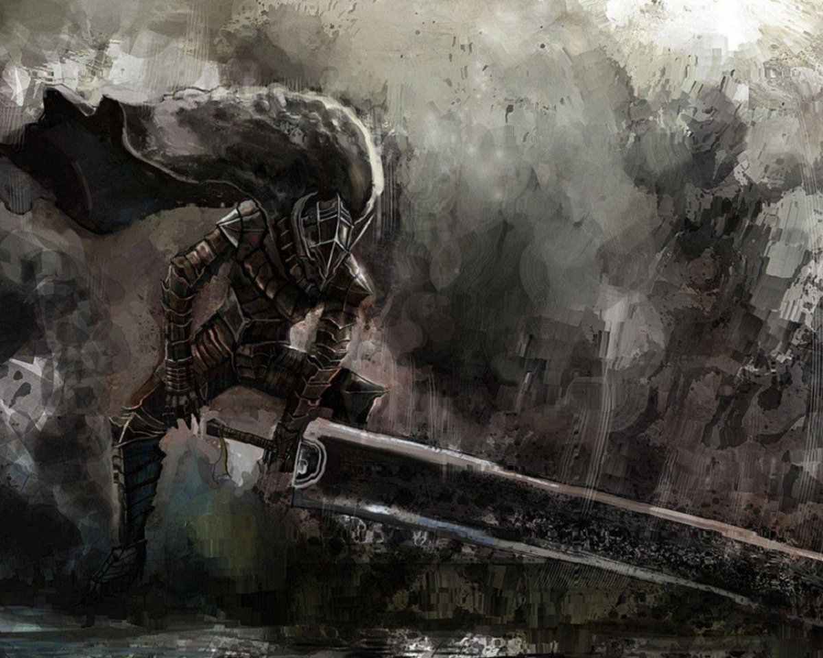 Берсерк арт чёрный мечник