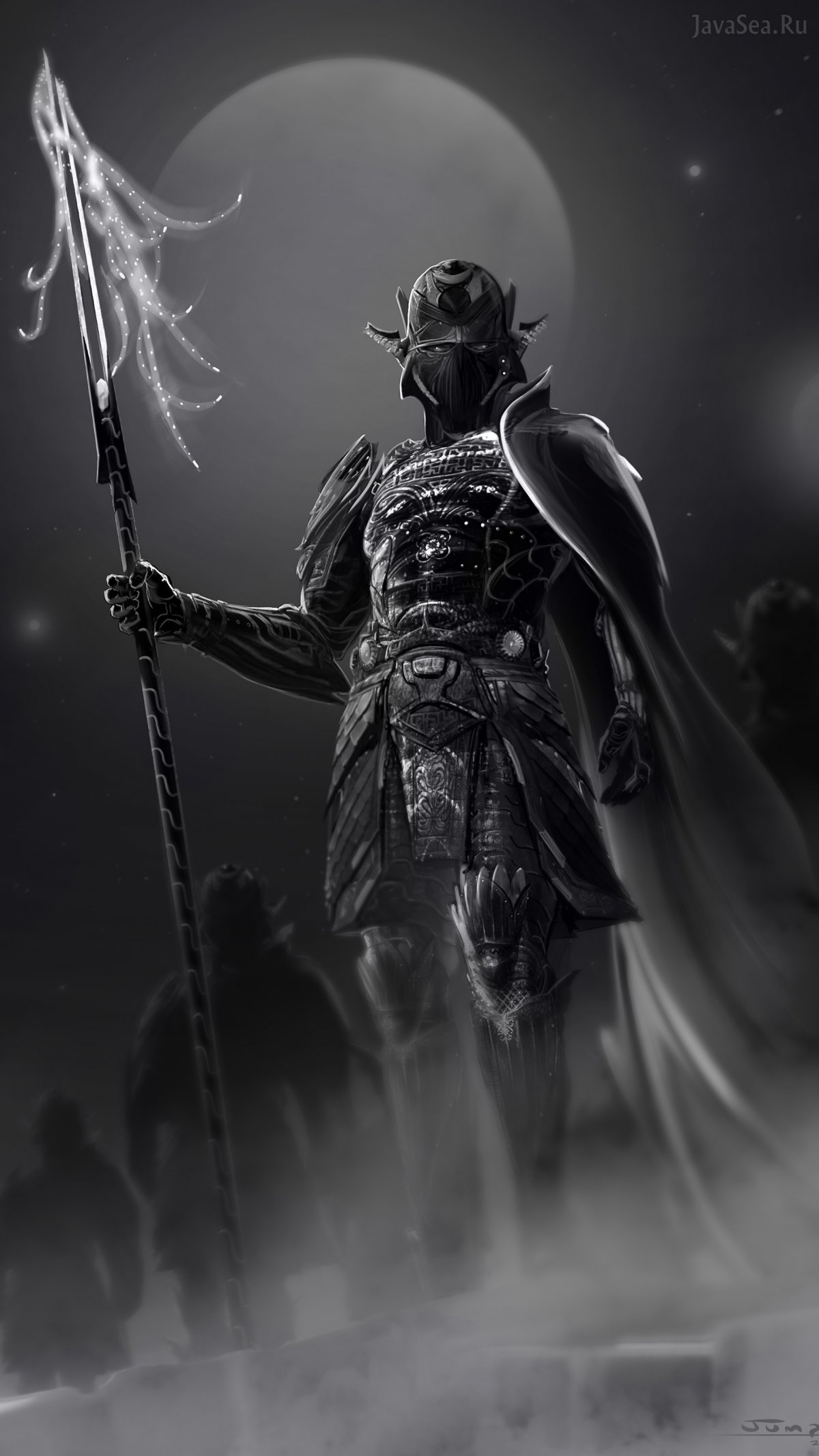 Тёмный воин с копьем