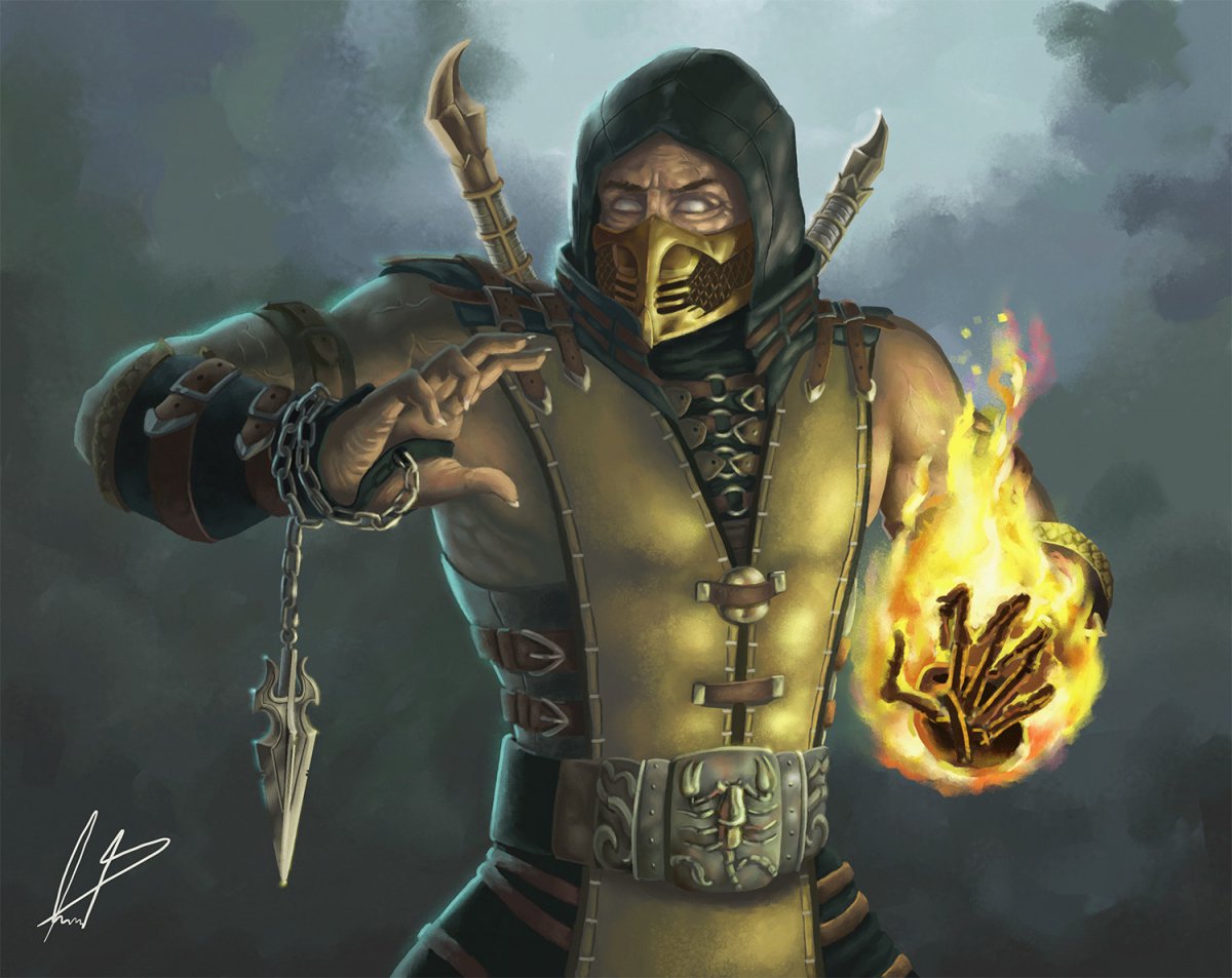 Скорпион мортал комбат лицо