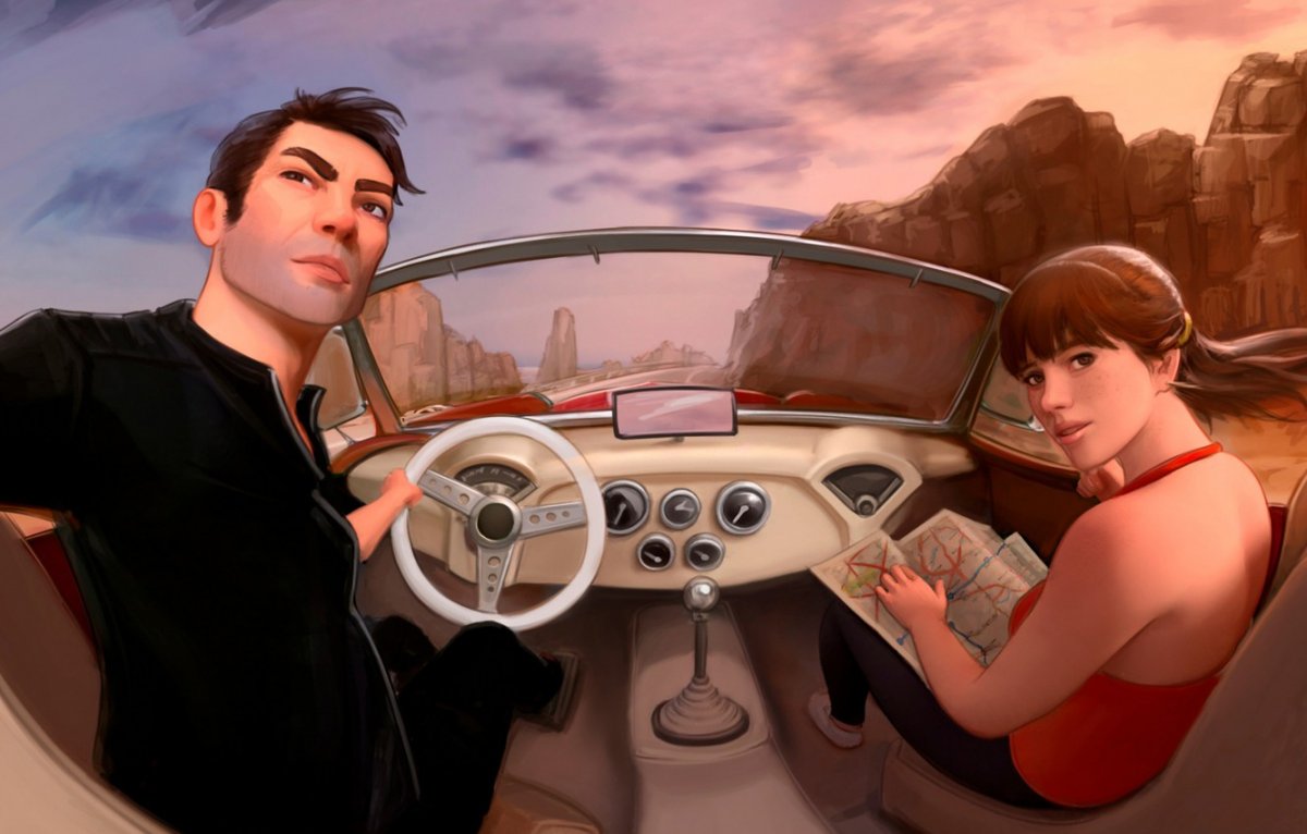 Девушка за рулем арт