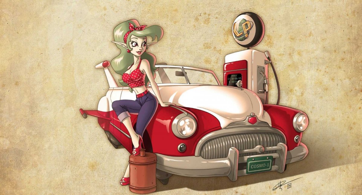 Машина в мультяшном стиле