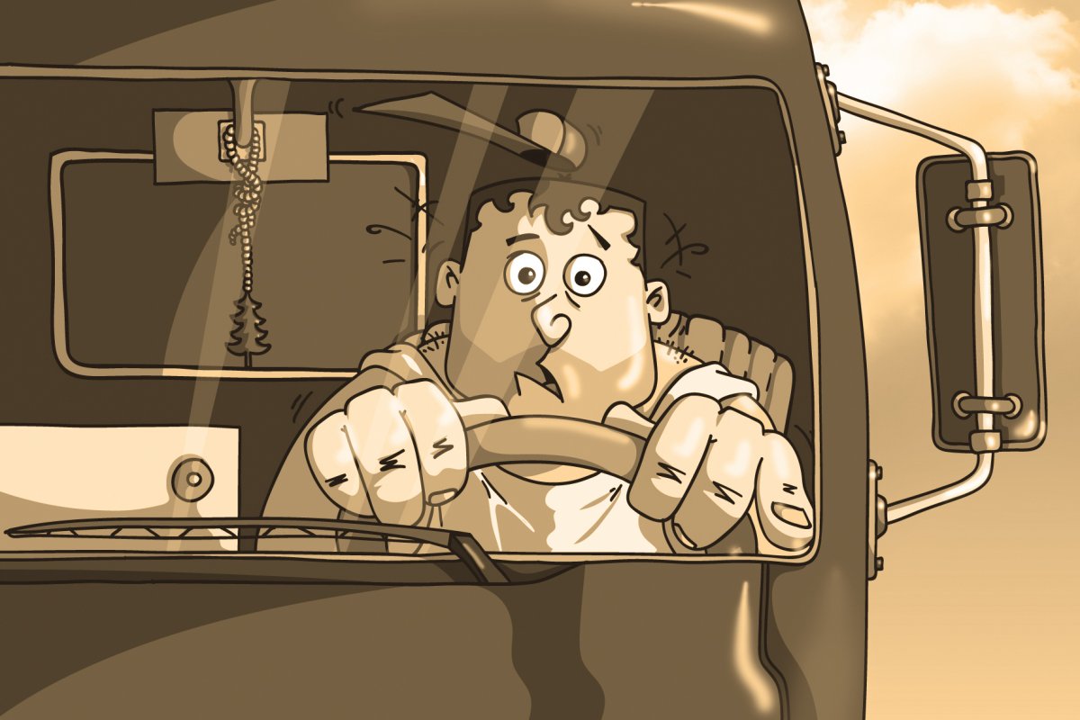 Водитель карикатура