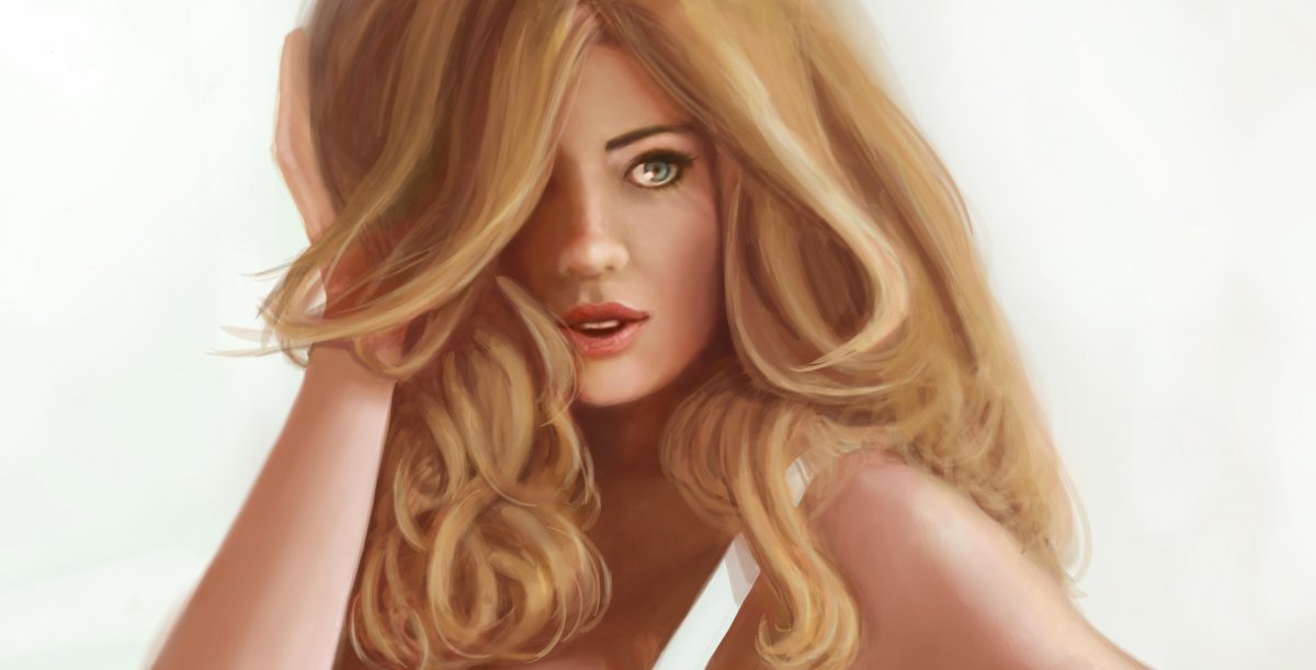 Локоны блондинки арт