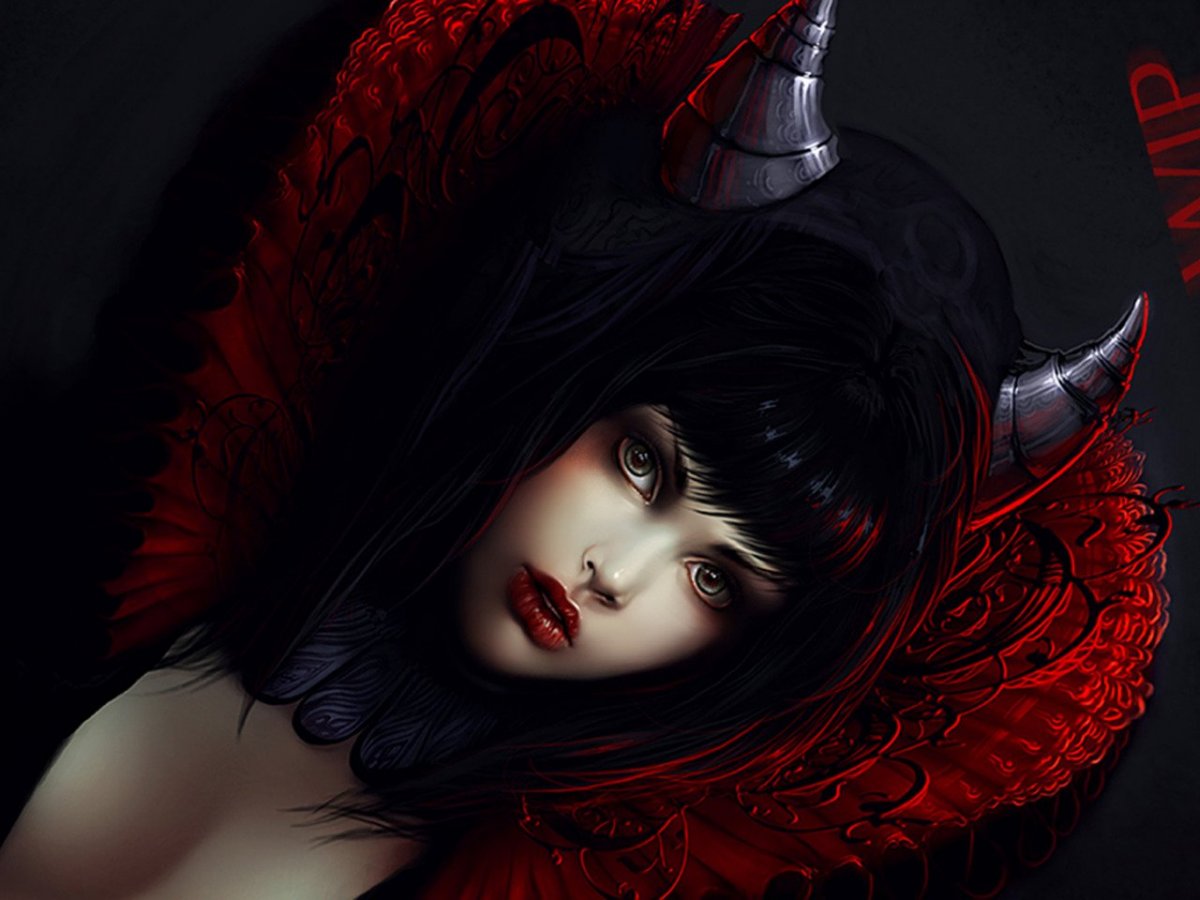 Красивая девушка дьявол