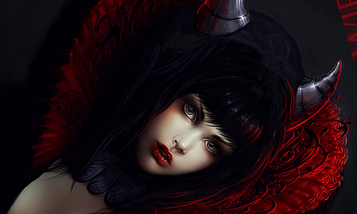 Красивая девушка дьявол