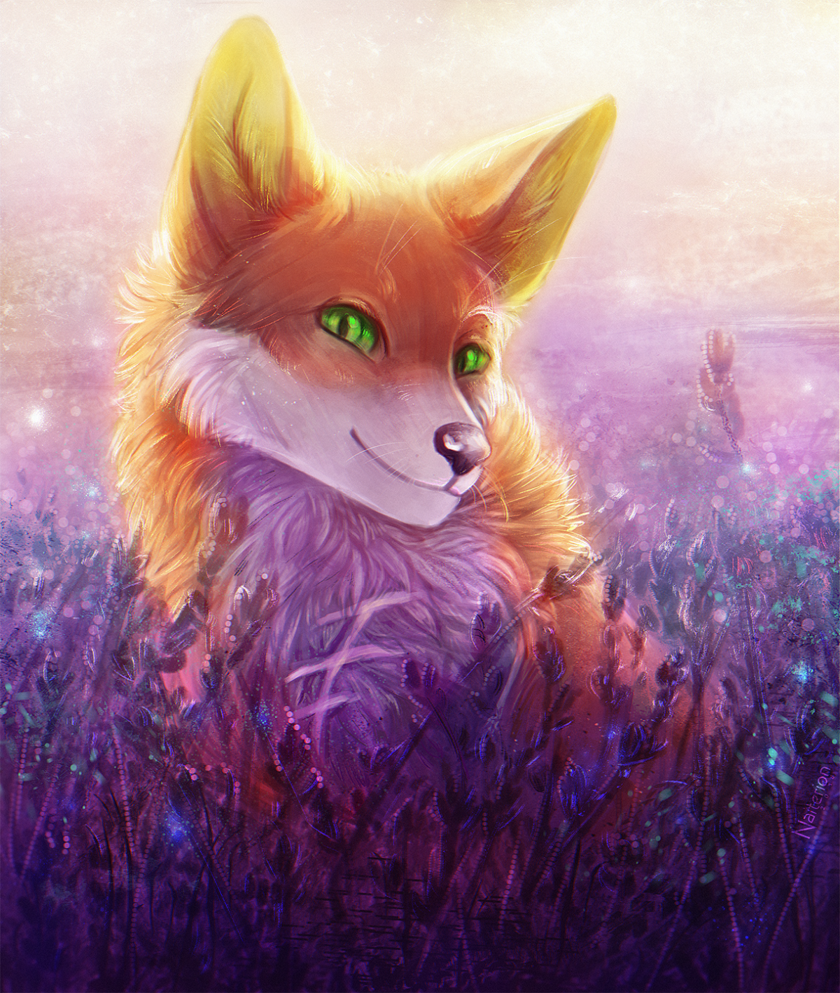 Лиса с зелеными глазами