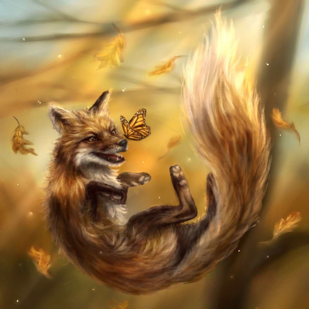 Красивая лиса арт