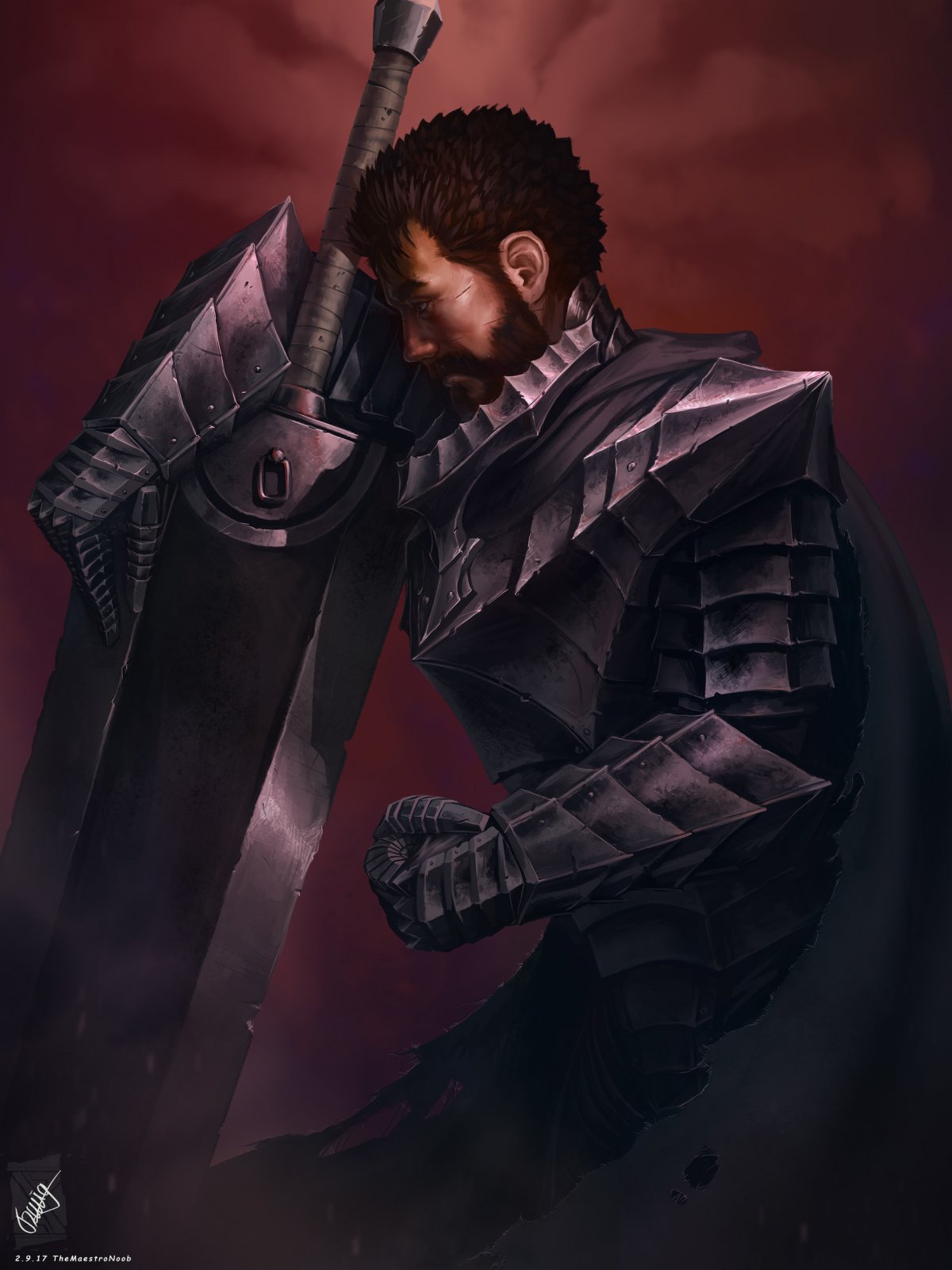 Гатс Берсерк в чёрной броне