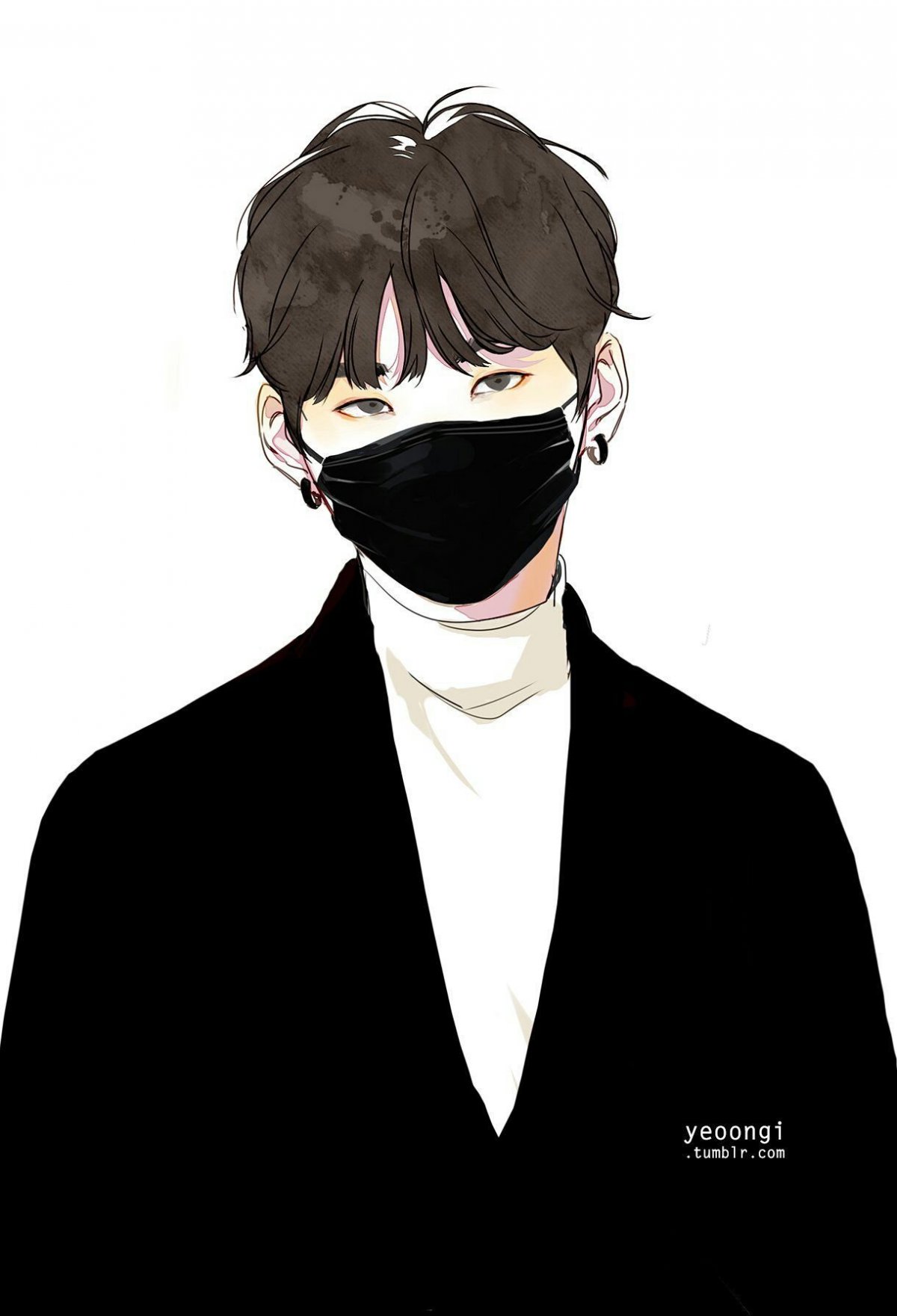 Арт БТС Чонгук в маске