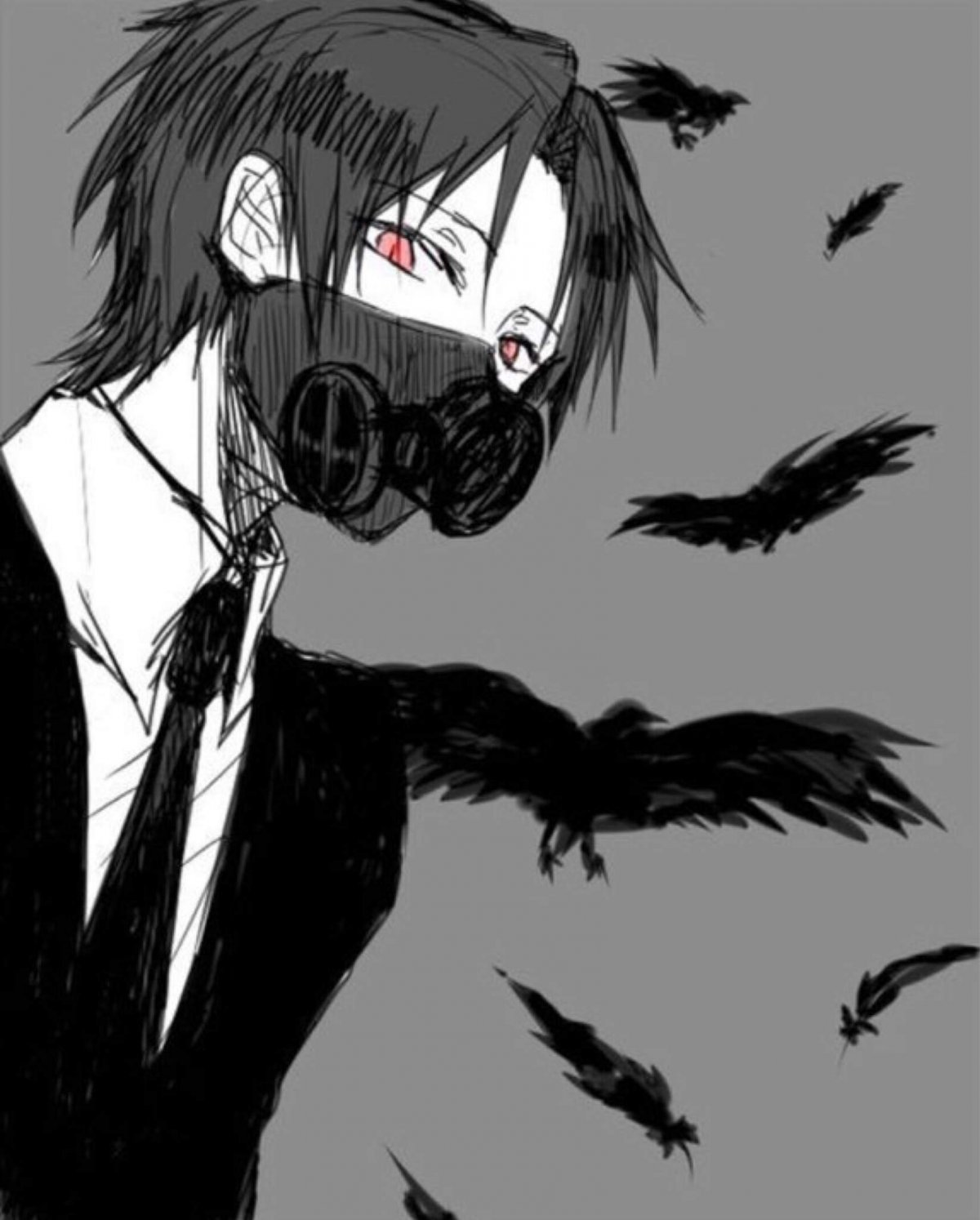 Аниме парень в маске