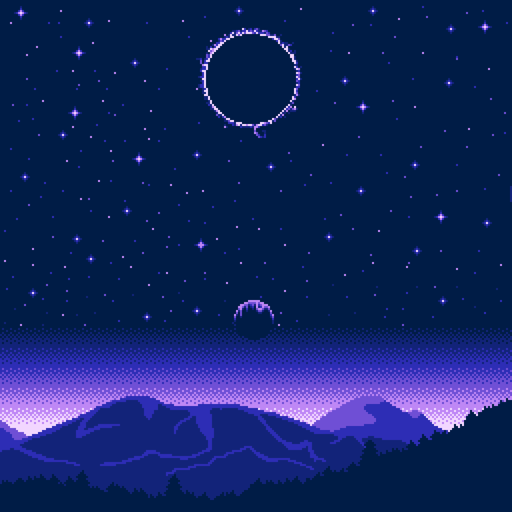 Пиксельное ночное небо