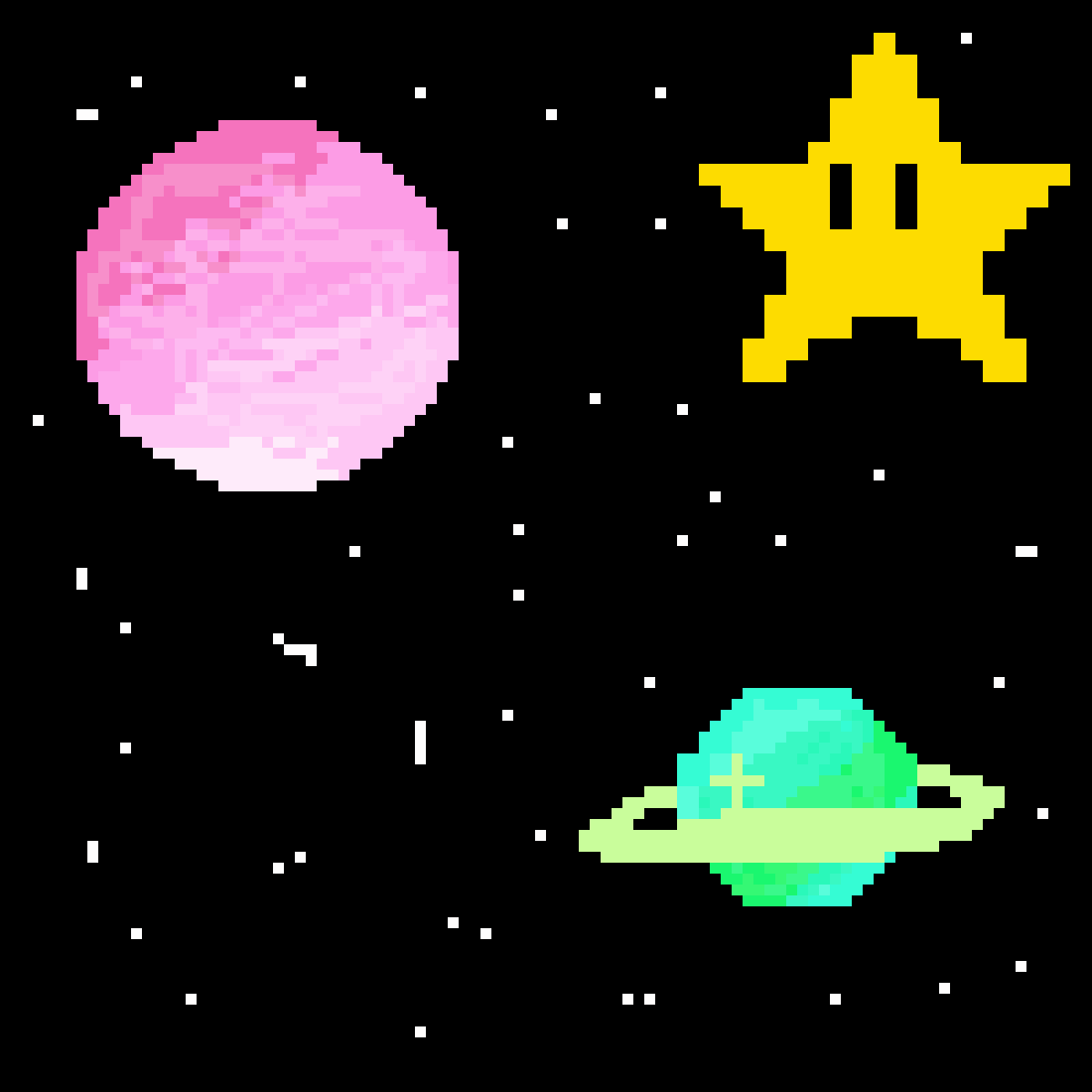 Пиксельное ночное небо