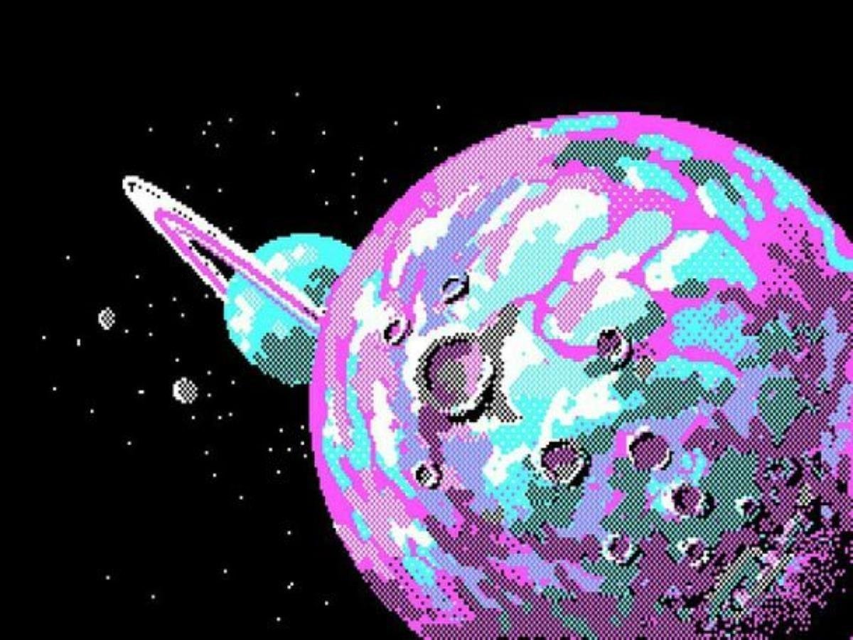 Космос пиксель арт на рабочий стол гиф