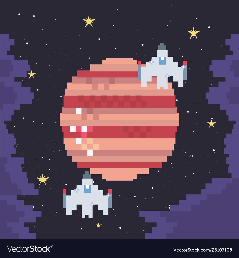 Космос пиксель арт квадратный