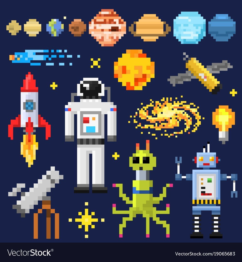 Красивые планеты пиксель арт