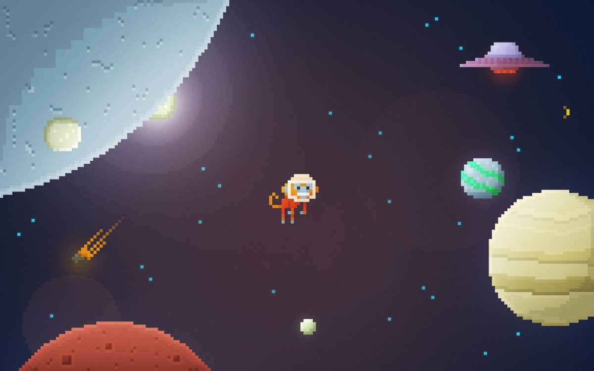 Лёгкийкосмический пиксель арт