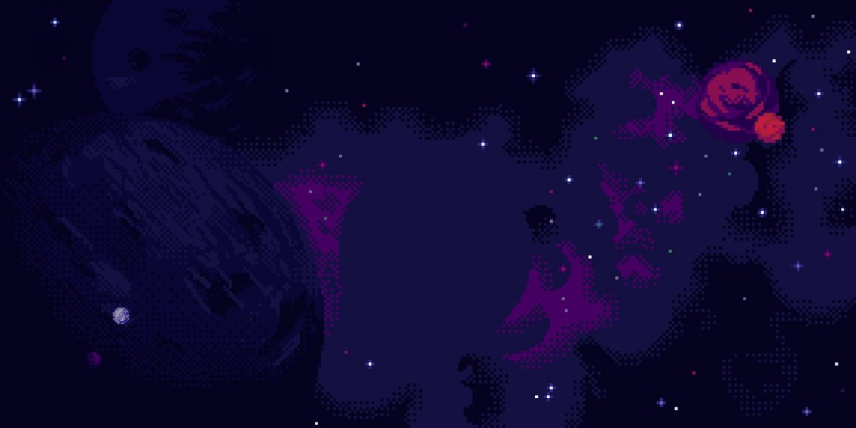 Собака на фоне космоса