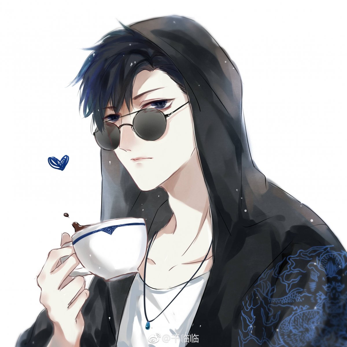 Аниме парень в очках