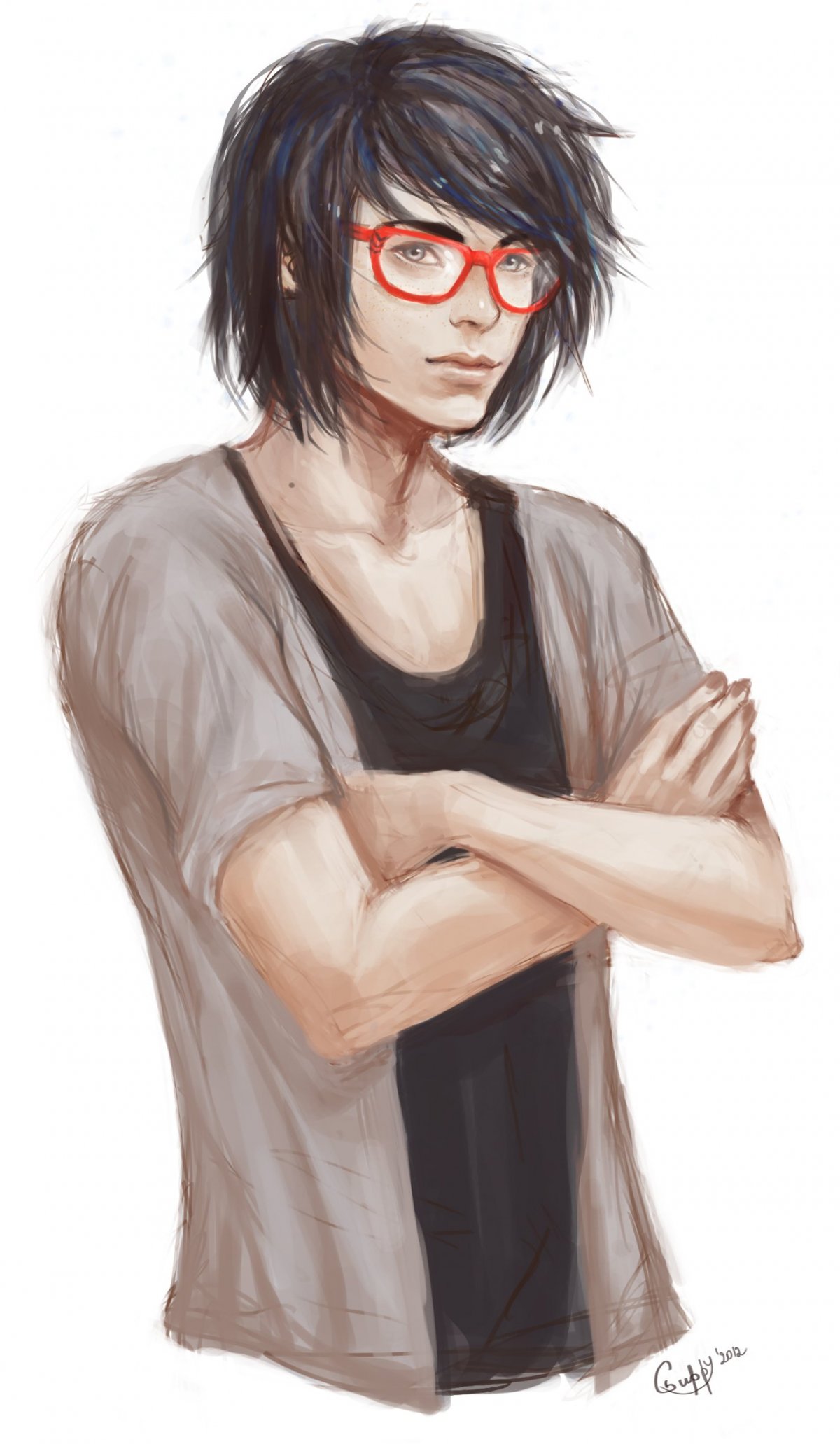 Парень в очках арт