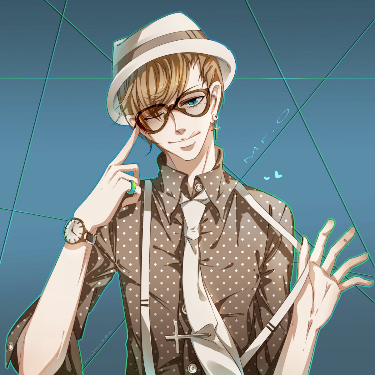 Парень в очках арт