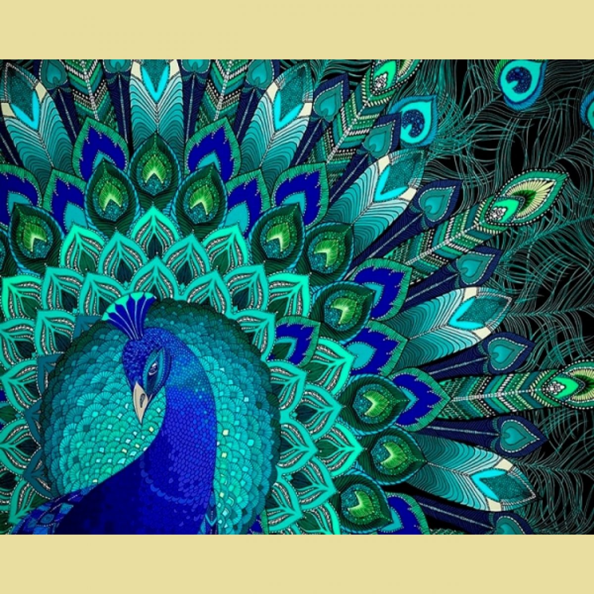 Алмазная Павлин алмазная мозаика