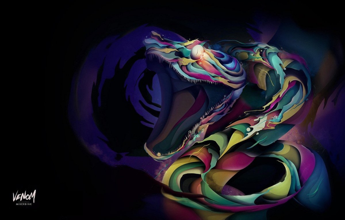 Красивая змея арт