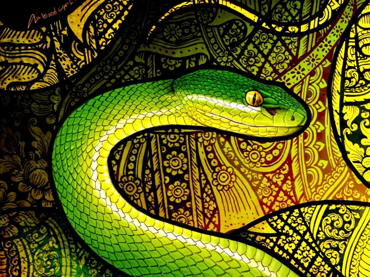 Зеленая змея арт