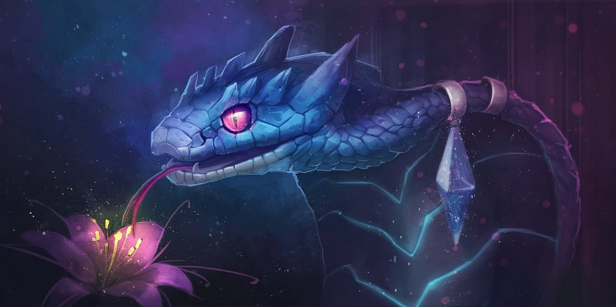 Голубая змея арт