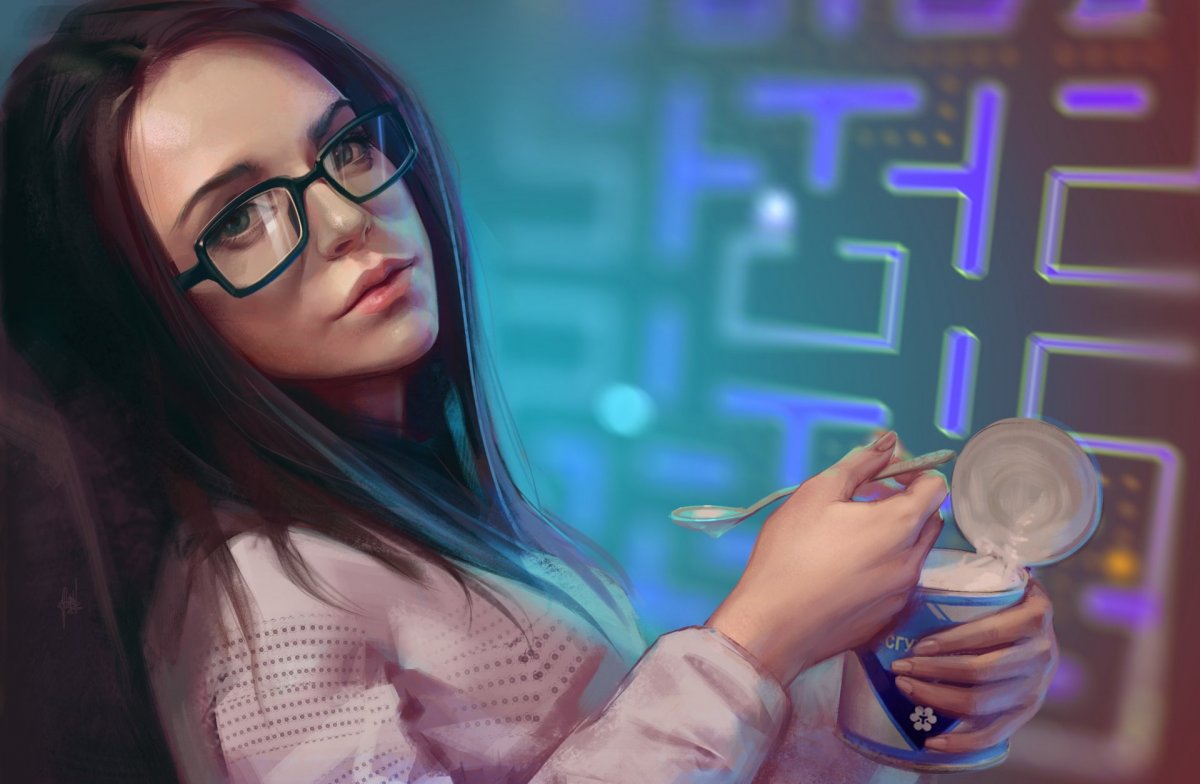 Девушка в очках арт
