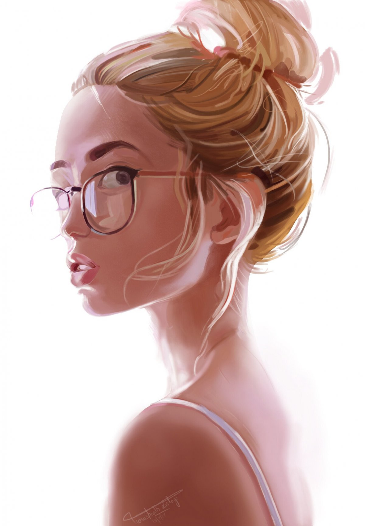 Девушка в очках арт