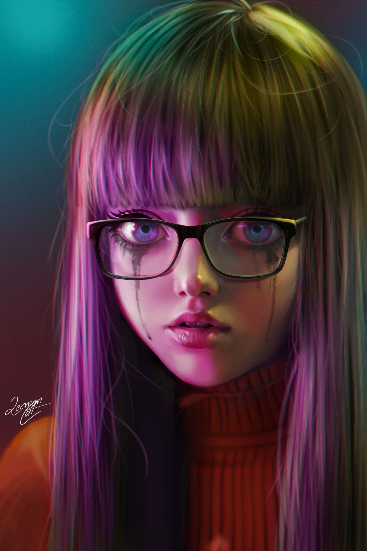 Девушка в очках арт