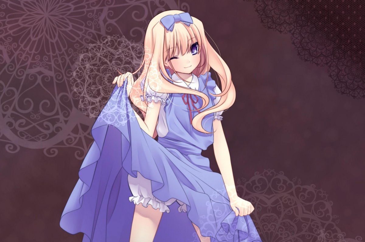 Девушка в платье аниме