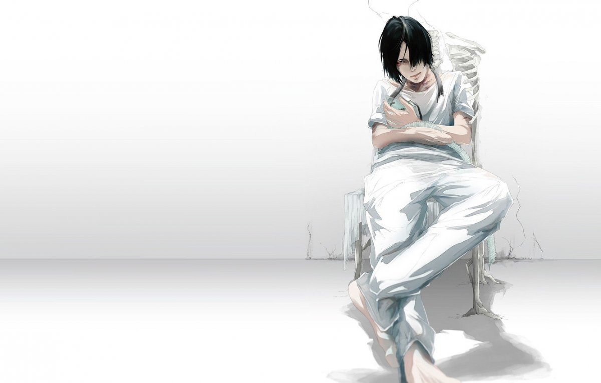 Парень в смирительной рубашке арт