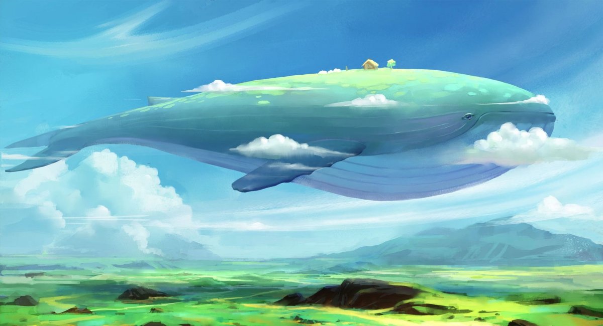 Летающий кит арт