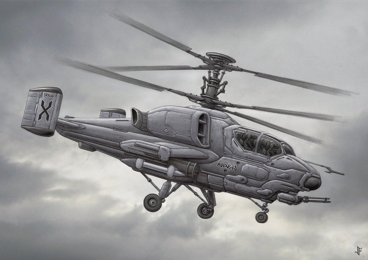 Боевой вертолет арт