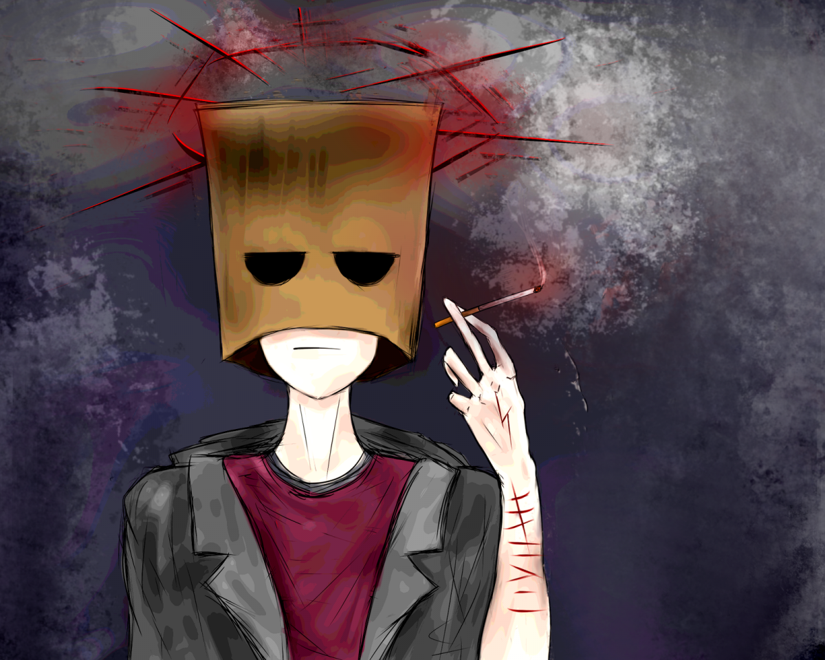 Чел с пакетом на голове