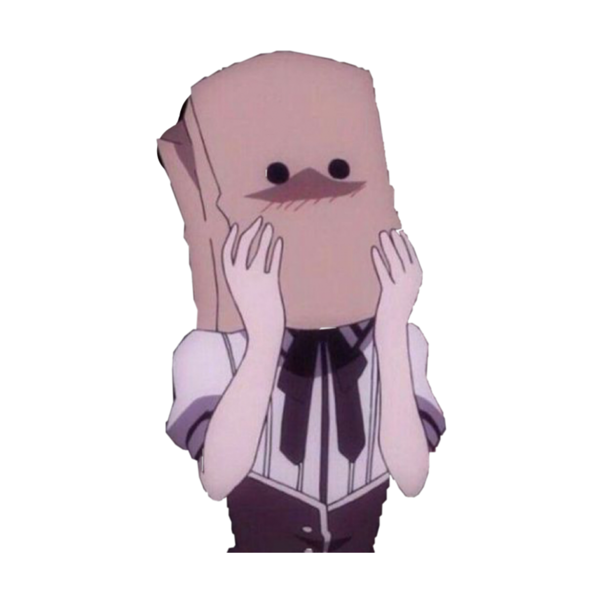 Аниме девушка с пакетом на голове