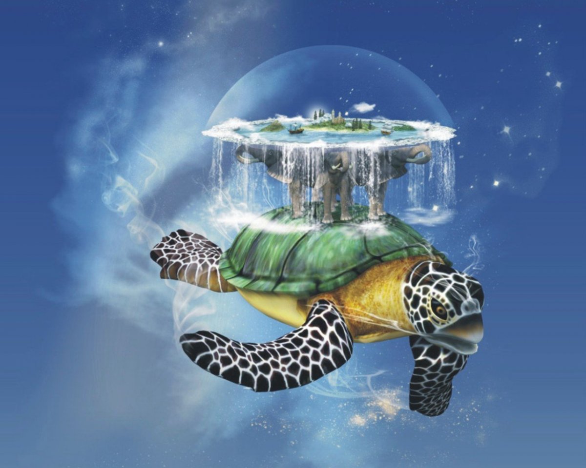 Земля на слонах и черепахе