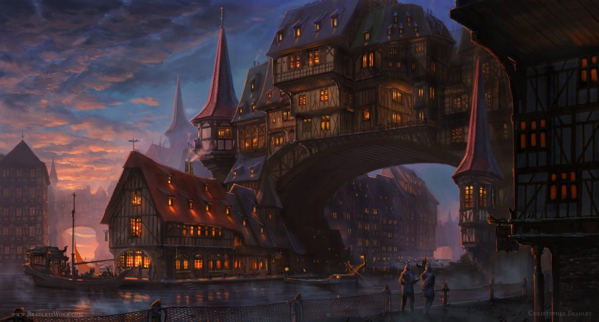 Таверна в средневековом городе