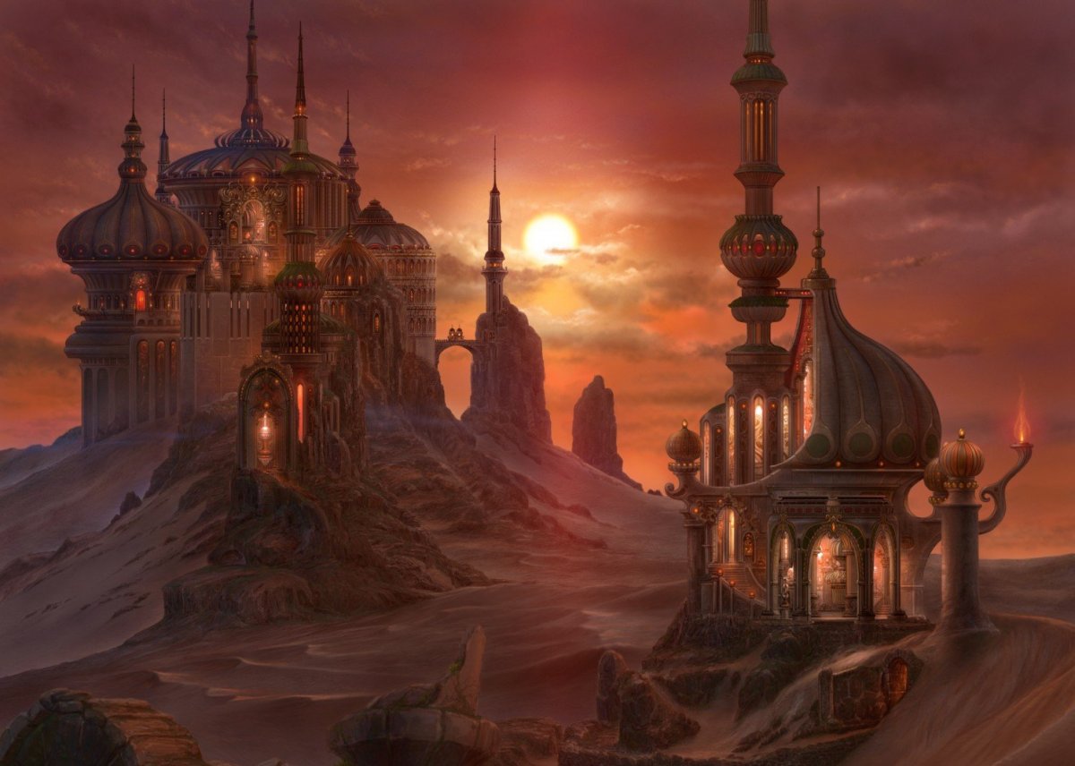 Восточный дворец фэнтези арт