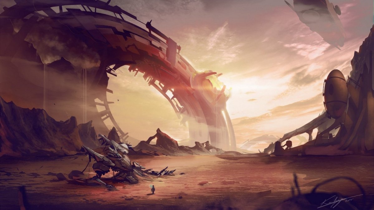 Руины референс пустыня Sci Fi