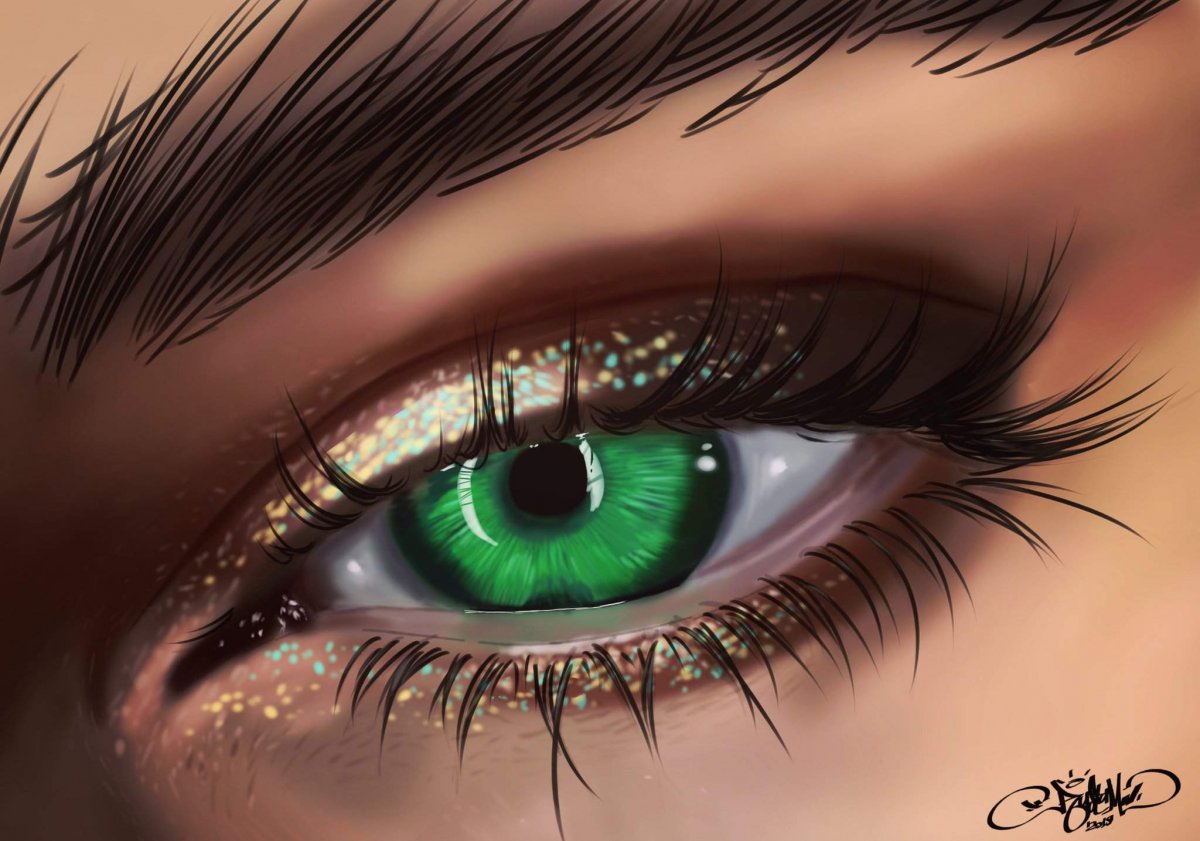 Зеленые глаза картинка для детей