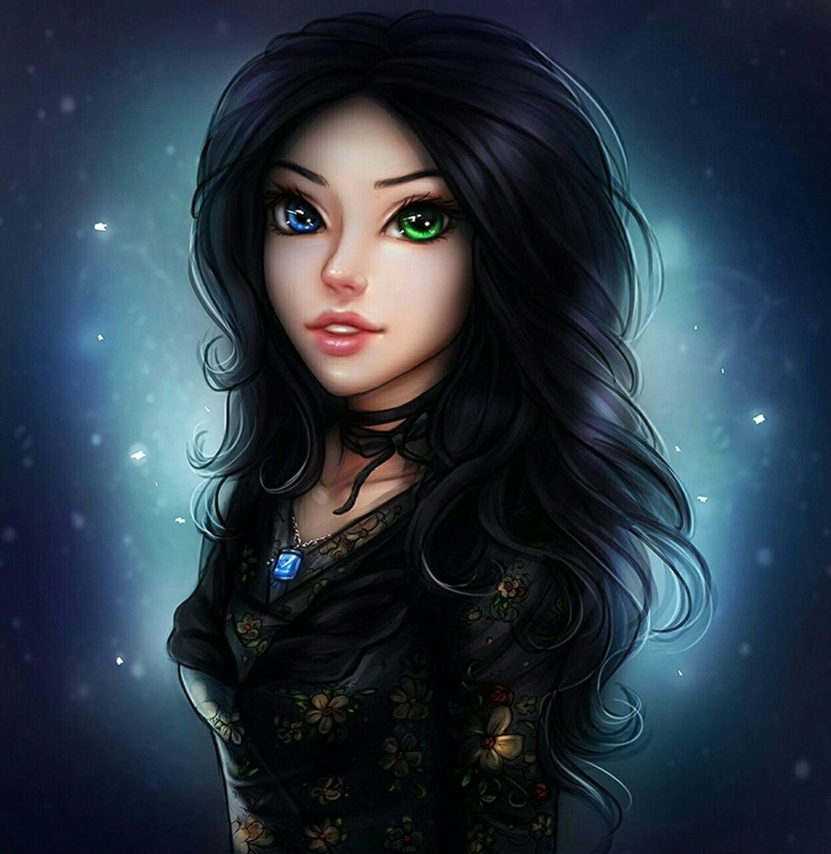 Девушка с зелеными глазами арт
